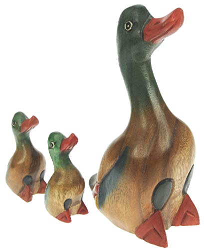 Anatre (x2) - Madre e bambino - scolpita a mano in...