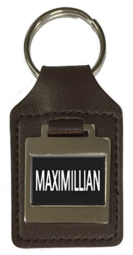 Porte-clés en cuir avec nom personnalisable Maximillian, idée cadeau anniversaire