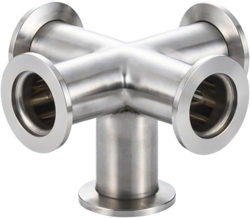 AVCRAY Cross 5-Way KF-25 Vacuum Fittings, ISO-KF Flange Size NW-25, Stainless Steel Adapter Vacuum Oven Fitting (KF25)