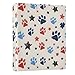 ALAZA Dog Paw Print Star Blue Red Retro 3 Ring Binder Holds of 200 Sheets Fits Letter Sized Paper D-Ring Organizer for School Home Work Office Supplies 2 Pack