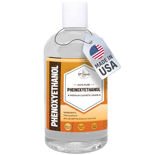 PHENOXYETHANOL Preservative Liquid (8 oz) Paraben-Free; Formaldehyde-Free; Water & Oil Soluble | Suitable for Soap Making Lotions Conditioners Creams | Keeps Products Fresh & Safe | 8 Ounces