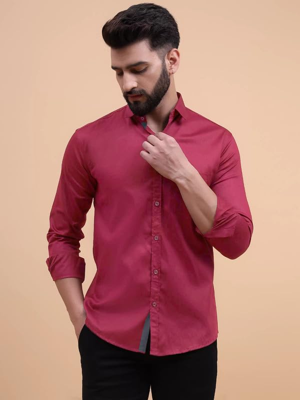 Image of Tee Projekt Solid Shirt for Men's,Solid Shirt for Men's, Casual Shirt for Men,Full Sleeve Spread Collar Shirt for Men, Shirt for Men||(Pack of-2)||