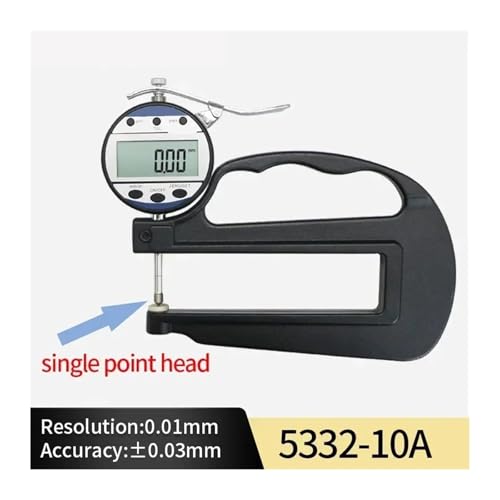 Medidor de espesor digital 0-10 mm con resolución de 0.01 mm cabeza de un solo punto miniatura 2