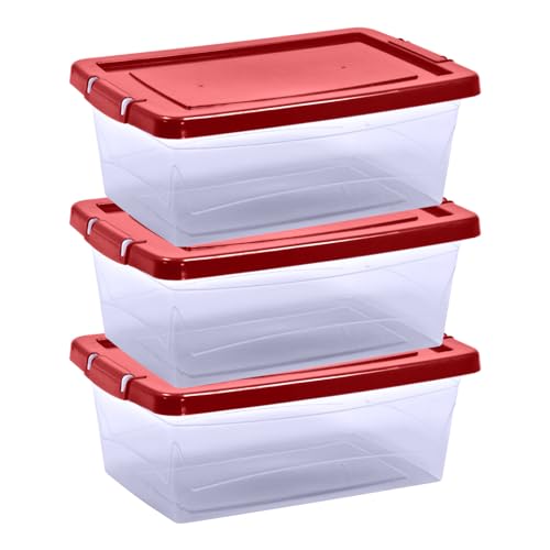 Reviews de Cajas de Plastico Chedraui que Puedes Comprar On-line. 47 Guateplast - Juego de 3 Contenedores de Almacenamiento de Plástico 13Qt (12 Litros) | Contenedores Plásticos para el Hogar | Cajas de Plástico | Cajas Plásticas | Organizadores...