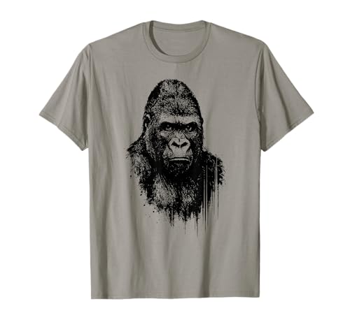 Cool Gorilla Ink Art Urban Jungle Wild Power Portrait Grunge T-Shirt