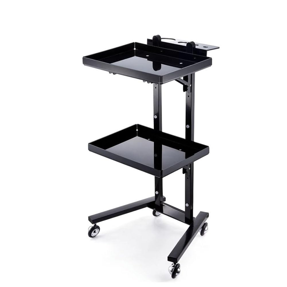 JKJZSALJ Salon Beauty Trolley Salon Station Folding Rolling Trolley Cart 2 Tier Beauty Trolley Cart For Instrument Tray Stand Salon Beauty Shop,Beauty,A,50x33x88cm