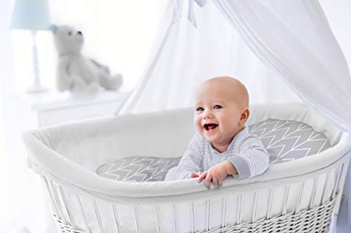 Bear's Little Fish- Spannbetttuch für die Wiege - 3er-Pack aus 100 % Atmungsaktiver Baumwolle für Junge und Mädchen, Passend für die Meisten Bettlakenunterlagen (Grau) - Image 8