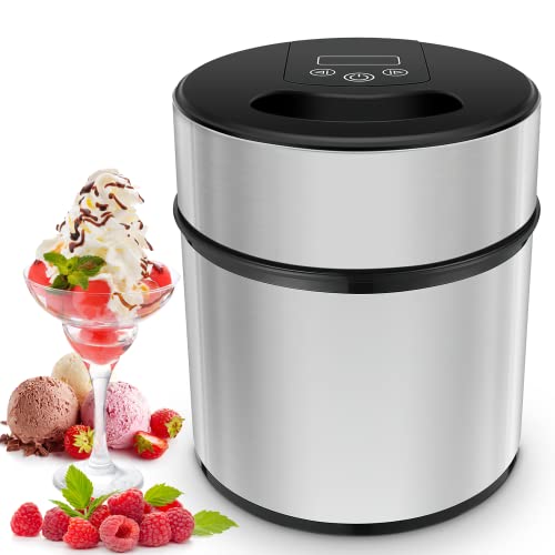 Eismaschine 2L, Speiseeisbereiter, Eismaschine ohne Kompressor, Speiseeismaschine, inkl. Rezeptheft und Löffel…
