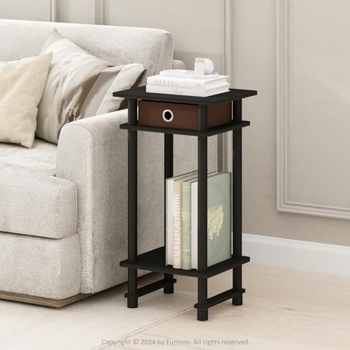 Furinno Turn-N-Tube Toolless 3-Tier Compact Side Table, Black Espresso - image 1