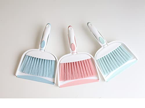 Bsmstone Mini Broom And Dustpan Set-Mini Whisk Set For Desk, Housekeeping, Office, Kitchen, Pet Nest, Etc.,Daily Cleaning Necessity Plastic Mini Dustpan Set (Light Blue) #TOP4