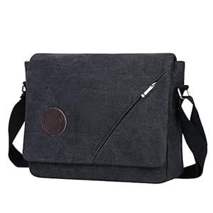 Eshow Men Messenger Bag Canvas Laptop Shoulder Bag for Men 14 inch Tablet Messenger Briefcase Work MacBook Pro Crossbody…