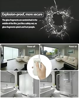 INWIXA (59.5" x 90.5") Window Privacy Film | PDLC Switchable, Window Film | Smart Film for Windows and Home Office Window | Adhesive Privacy Film | Heat Insulation UV Blocking - Clear to Opaque