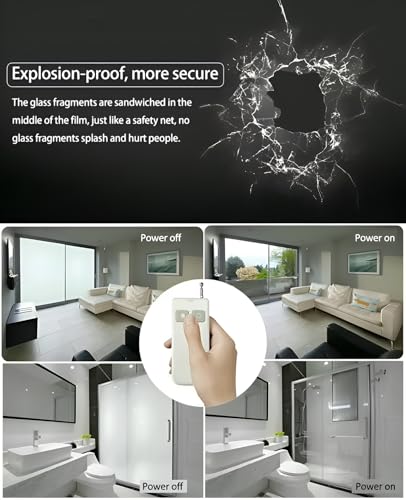 INWIXA (59.5" x 90.5") Window Privacy Film | PDLC Switchable, Window Film | Smart Film for Windows and Home Office Window | Adhesive Privacy Film | Heat Insulation UV Blocking - Clear to Opaque