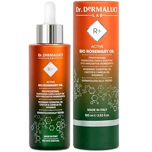 Aceite de Romero para el Cabello con Aceite de Ricino 100ML BIO, Vitamina C+E Macadamia y Camelina | Extractos Naturales y Puros | Estimula el Crecimiento Fortalece y Nutre |Rosemary Oil Hair | Italia