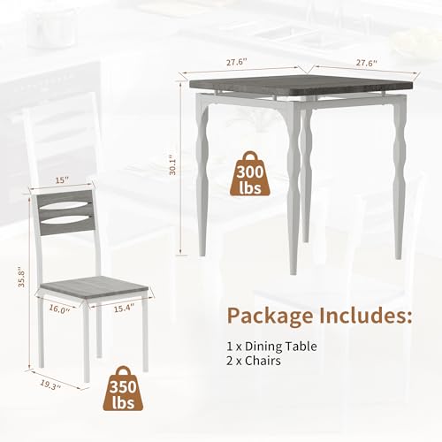 Image of Garvee Dining Table and Chairs Set for 2, Kitchen Dining Set for Apartment