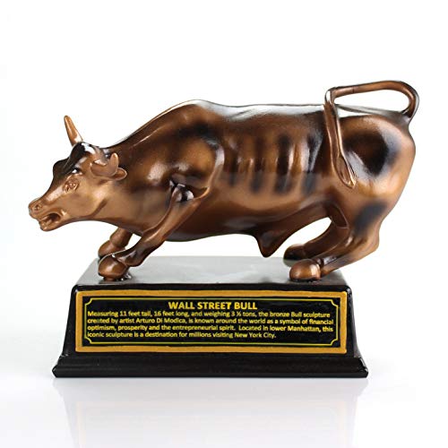Estatua de Bronce Wall Street Bull con Base Pequeña