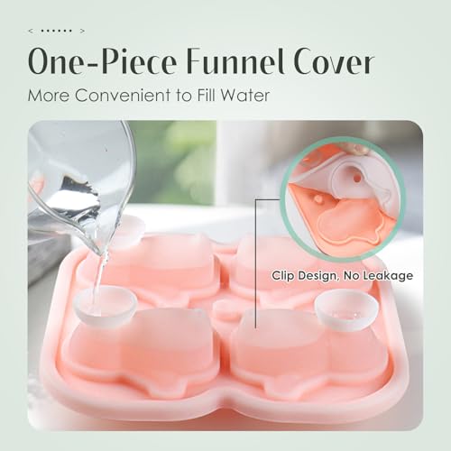 2 Pack Moldes de Hielo de Silicona en Formas 3D Animal miniatura 5