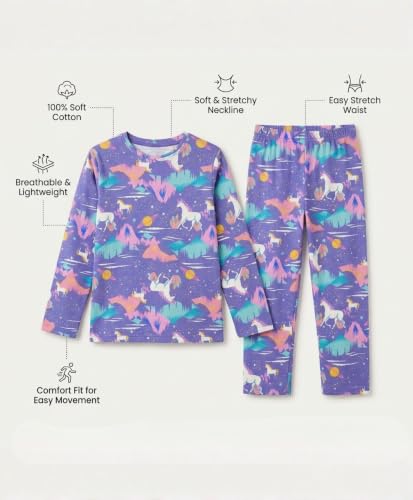 Image of Anthrilo Pure Cotton Printed Pyjama Set for Girls | Sleepwear | Night Suit, Night Wear | Long Sleeves T-Shirt & Pyjama | Regular Wear | 0-14 Years