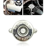 pinflaw 1 PC Car 16PSI Radiator Cap, Tight-sealing Waterproof and Leak-proof Safety Water Tank Lid, Metal Durable Engine Cooling Water Cover Replacement, Universal for Most Cars (Silver)