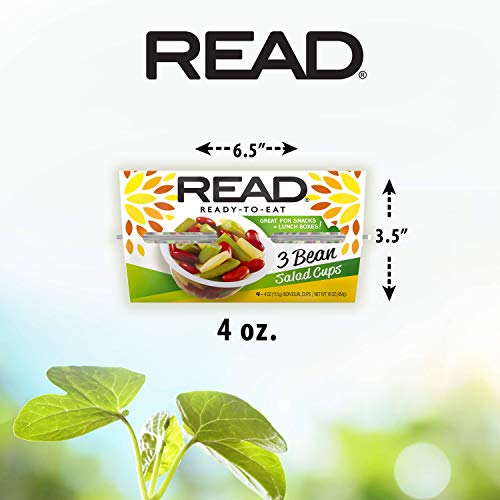READ 3 Bean Salad|Cut Green Beans | Kidney Beans | Cut Wax Beans | Tangy Sweet & Delicious | Three Bean Salad | Convenient Single-Serve Cups| Six 4-pack sleeves of 4.0 ounce cups (24 cups total)