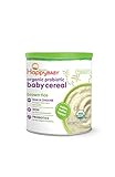 Happy Baby Organic Probiotic Baby Cereal with DHA & Choline, Brown Rice, 7-Ounce Canisters (Pack of 6)