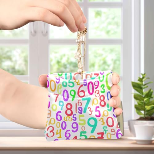 Rainbow Digits Coin Purse Leather Pouch Change Purse, Squeeze Coin Pouch for Cards, Keys & Lipsticks, Unisex4