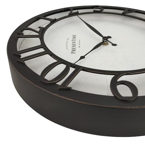 Horloge murale vintage chiffres arabes 3D relief 33 cm