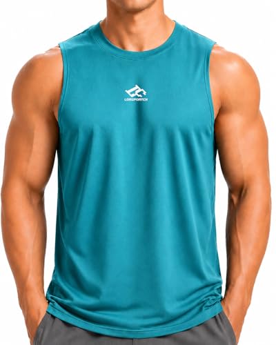 Camiseta sin Mangas para Hombre, Camiseta sin Mangas Deportiva, Culturismo, Entrenamiento, Gimnasio, Elementos Esenciales, Fitness, Correr, Camiseta Verde Oscuro XXL