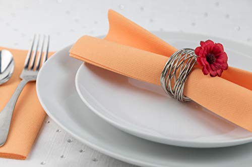 Simulinen Colored Disposable Dinner Napkins – Decorative, Linen-Feel, Elegant & Cloth-Like – Apricot / Peach - Absorbent & Durable - Weddings, Parties And Holidays! – Perfect Size: 16"X16" Box Of 50 #TOP4
