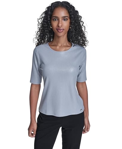 Calvin Klein Women's Elbow Sleeve Length Crew Neck Pull...