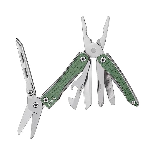 NexTool Multitool, Mini Flagship 10 in 1 Mini multitool, Faltbares Multitool Werkzeug mit Taschenmesser, Zange, Dosenöffner, Schere, Schraubendreher, Flaschenöffner für Camping/Männer Geschenke-Grün