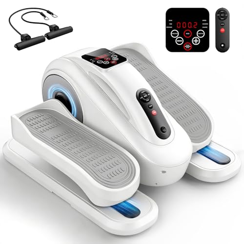LVPIMAN Large Size Under Desk Elliptical Machine,Electric Leg Exerciser for Seniors,12 Adjustable Speeds&12 Modes with Remote Control,Elastic Rope,Manual&Auto Mode for Home Office