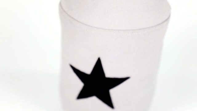 Fermaporta In Stoffa A Stella - Sacchetto Con Sabbia, 25x12x12 Cm, Nero Con Decorazione Bianca - Foto 8