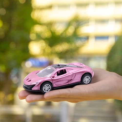 Image of ADITI TOYS Die Cast Car for Kids Alloy Metal Pull Back Car Toy Car Toy Vehicle with Openable Doors & LED Lights Car for Kids Collectible Toy Vehicle Gift for Kids Boys Girls BIS Approved (Pink)