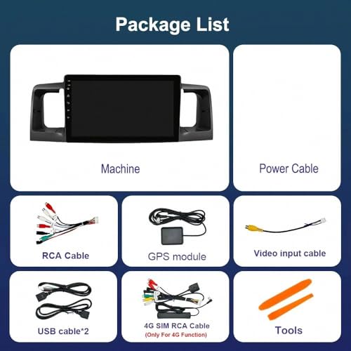 Navegador GPS Toyota Corolla E120 2000-2004 con Bluetooth Airplay Mirror Link Aux 7