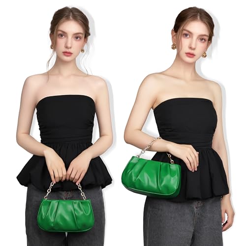 Clutch Purse for Women - Evening Small Shoulder Bag Anti Theft Removable Chain Adjustable Strap PU Handbag3