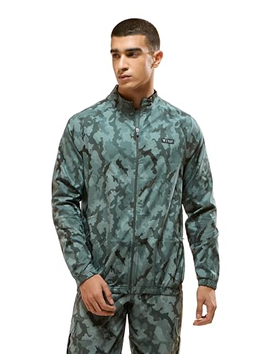 Image of TECHNOSPORT Men's Slim Fit Printed Regular Jacket With TS Flexi, SPF50+, Quick Dry for Regular Use