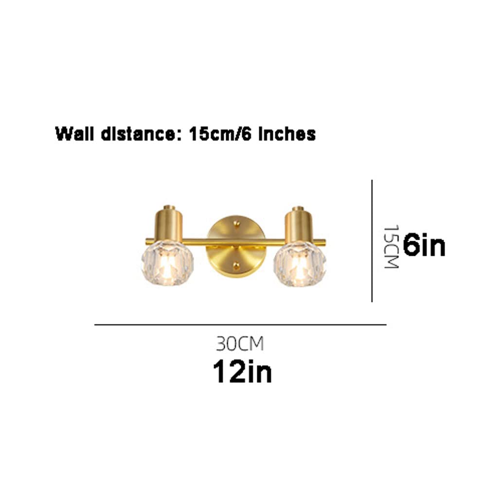 Lampada da Specchio Lampade da Bagno dimmerabili in Oro Lampade da Parete di Lusso nordiche Lampade da toeletta a LED in Cristallo sopra Lo Specchio per Il Bagno Trucco