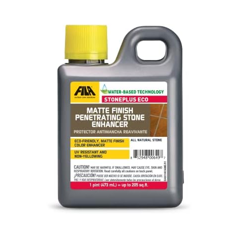 FILA Surface Care Solutions, STONEPLUS ECO, Stone Sealer Color Enhancer, Water Based Paver Sealer, Ideal for All Natural Stone: Travertine, Granite, Slate; Outdoor Enhancing Sealer, Matte Finish, 1Pt Cover