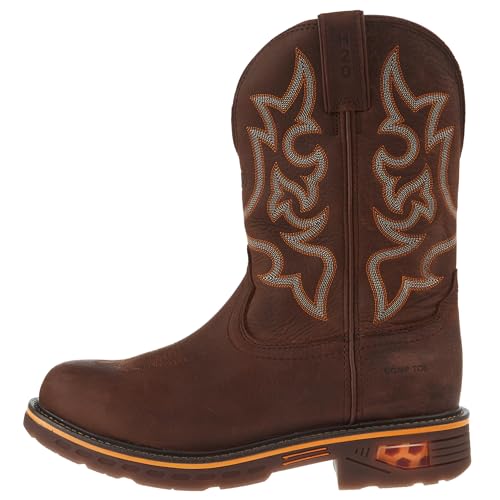 Justin Boot Company Mens Commander Hickory Brown 11 In Brown Top Nano Comp Round Toe Work Boot2