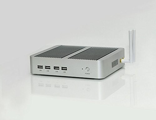 New Kaby Lake i3 7100U Mini pc Fanless PC Desktop pc HTPC with 4G DDR3 128G SSD Support Windows/Linux 6xUSB(4xUSB3.0) VGA HDMI, Sliver Aluminum Shell