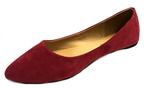 Shoes 18 Womens Faux Suede Rhinestone Ballerina Ballet Flats Shoes2