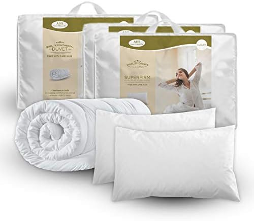 DOUBLE DUVET & 2 DELUXE PILLOWS - DOUBLE 10.5 TOG QUILT & 2 SUPERFIRM PILLOWS