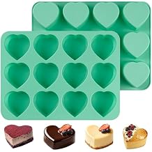 Zorazio 12-Cavity Heart Silicone Muffin Pan,2Pack Valentines Day Non-Stick Heart Shaped Silicone Molds for Muffin Cake,Chocolate,Pudding,Candy,Jelly,Handmade Soap 12Cavity