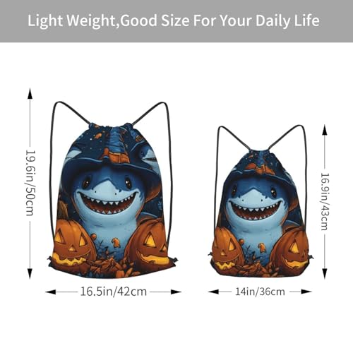 Cute Shark Print Drawstring Bags For Yoga Sport Gym, String Backpack Beach Bag Travel Backpack For Men Women Lightweight4