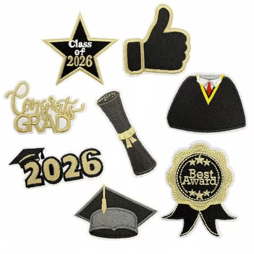 11PCS Cute Ice Cream & Cupcake Iron On Patches - Sweet Dessert Embroidered Applique for Clothing Backpacks Jackets Hats DIY Crafts (Graduation)