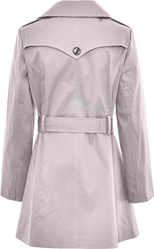 New Ladies Lightweight Belted MAC Trench Coat Lined 35" Length (20, Stone Plain)