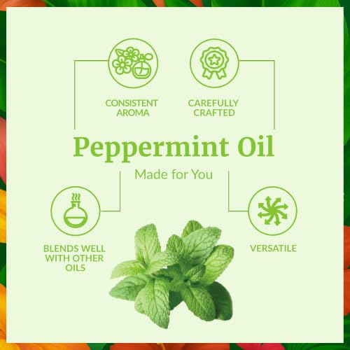 Image of SVA Peppermint Piperita Essential Oil with Dropper, 4 Fl Oz (118 ml) | Peppermint Oil for Diffuser, Humidifier, Skin Care, Hair Care, Scalp Care, Body Massage, Soap & DIY Projects in Glass Bottle