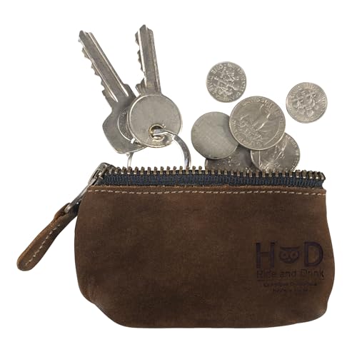 Hide & Drink, Leather Key Holder Pouch, Zippered Coin Bag, Money Purse, Earphone Holder, Charging Cable, Memory Cards Organizer, Vintage Style, Handmade Includes 101 Year Warranty2