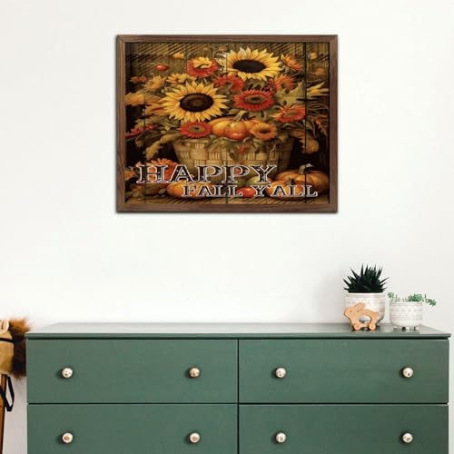 Panneau citrouilles Happy Fall Décoration murale bois ferme 40x50 cm - 5